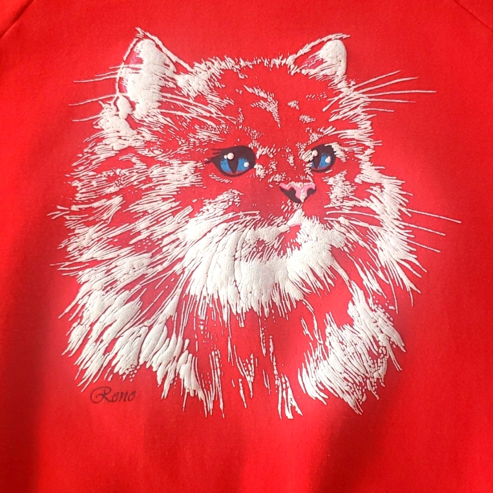 Vintage Red Reno Cat Sweatshirt. Size XL